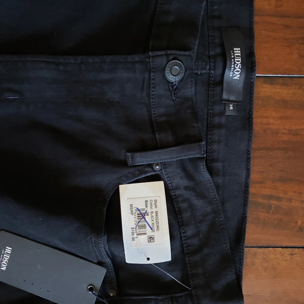 Hudson jeans Size 36 Color: black rinse Style:M402zdrc zack Skinny Fit - Picture 10 of 11